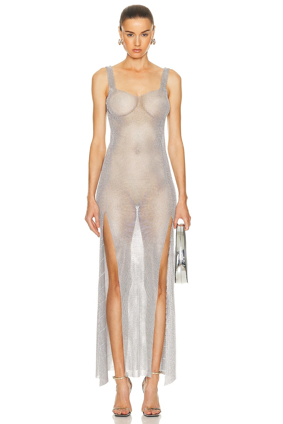 

Платье Santa Brands Maxi Slits Sun, серебряный, Серый, Платье Santa Brands Maxi Slits Sun, серебряный