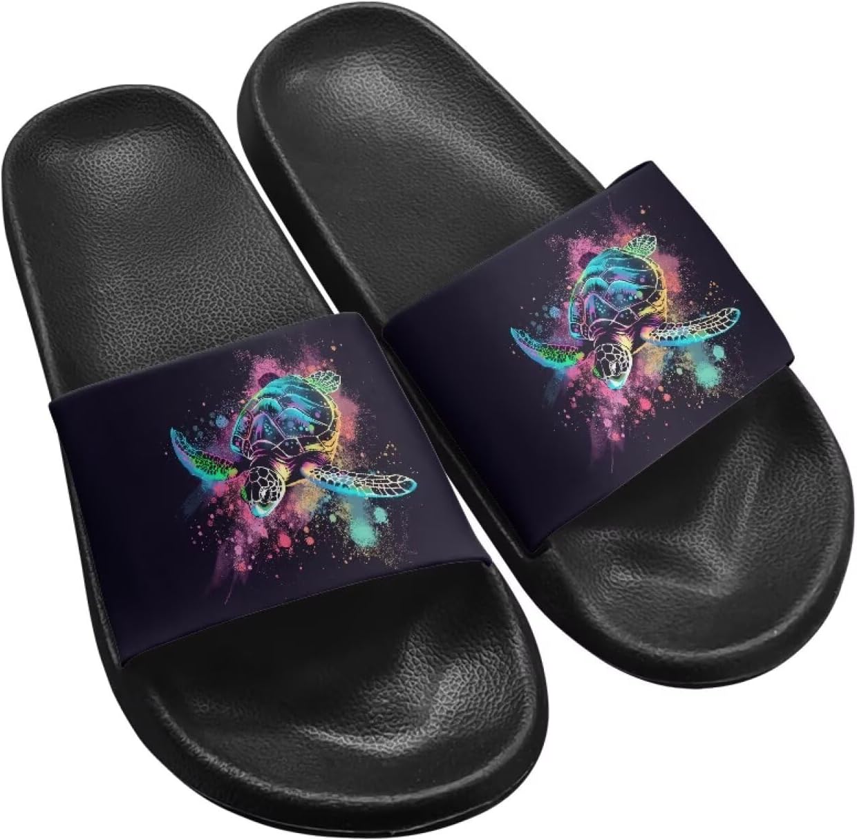 

Тапочки для женщин и мужчин, ванночные сандалии с нескользящей подошвой, мягкие тапочки с толстой подошвой, душевые туфли, размер США 6-11 Twousenru, Sea Turtle