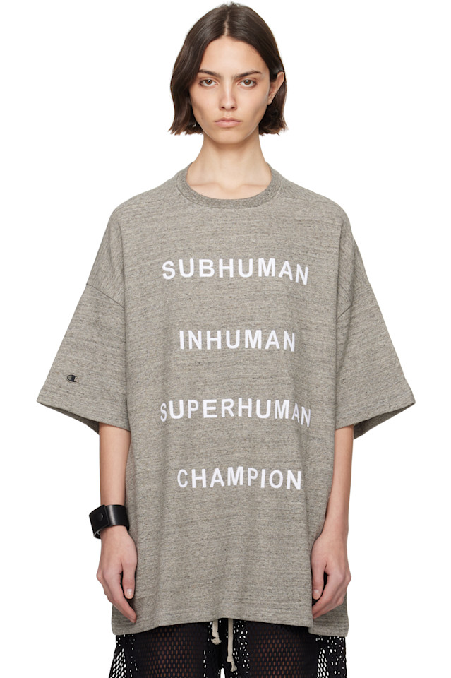 

Футболка Tommy в стиле Champion Edition Rick Owens, серый
