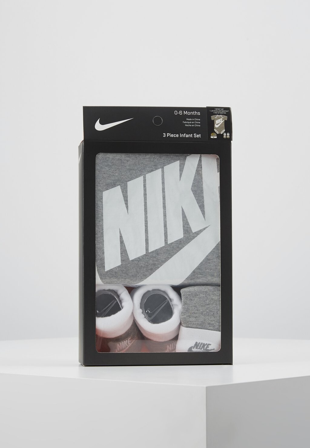 Боди FUTURA LOGO HAT BOOTIE BABY SET Nike Sportswear, цвет dark grey heather — фото 3