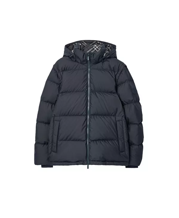 Пуховая куртка Burberry со съемными рукавами, синий — фото 4