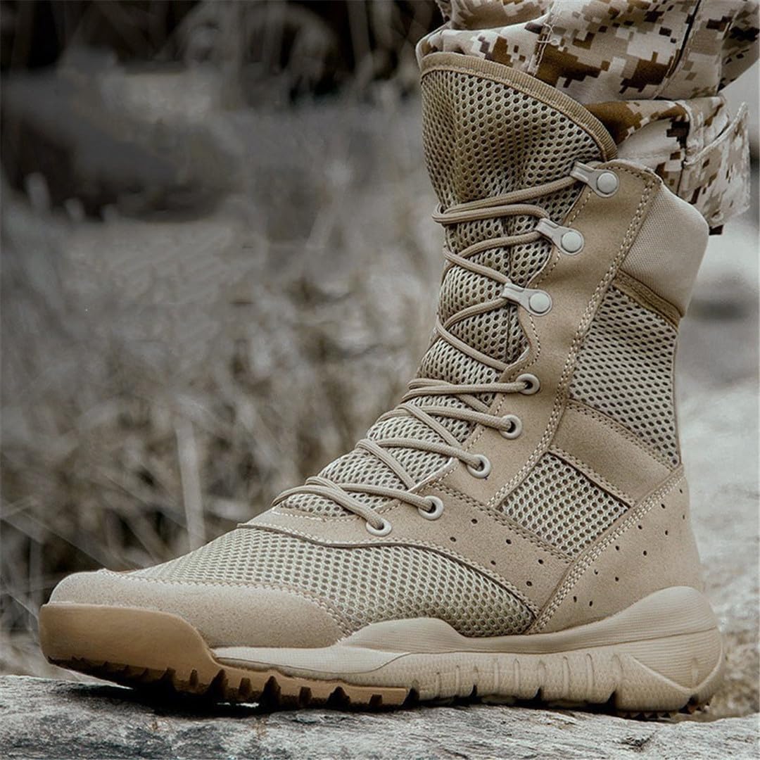 Летние боевые боевые ботинки Мужчины-женщины Тренировки по скалолазанию Легкие тактические ботинки для активного похода Дышащие сетчатые обувь Suwequest, черный — фото 3