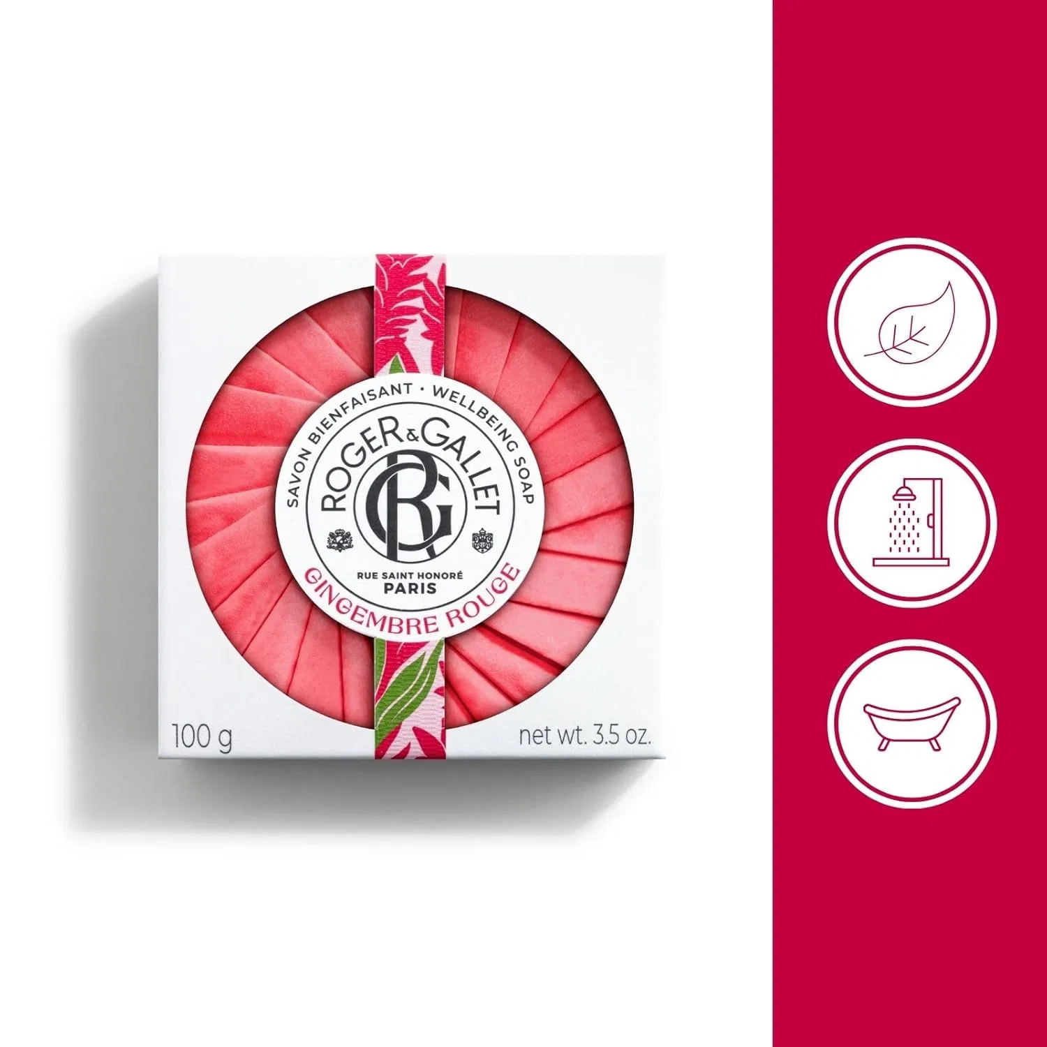 Твердое мыло Roger&Gallet Gingembre Rouge 100 г с ароматом имбиря и розовых ягод Roger & Gallet — фото 2