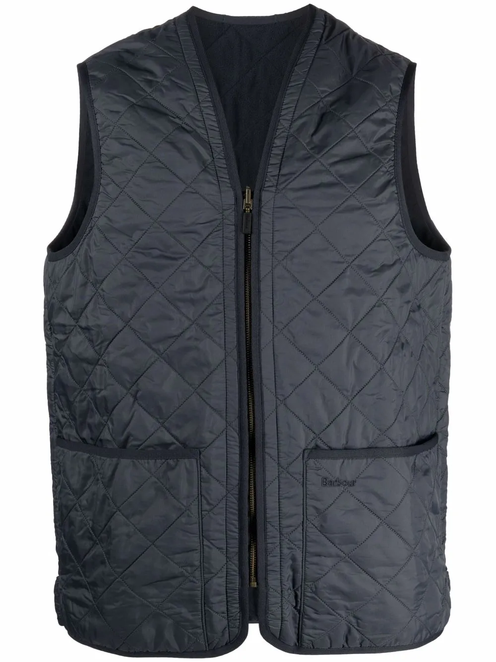 

Стеганый жилет с накладными карманами Barbour, синий