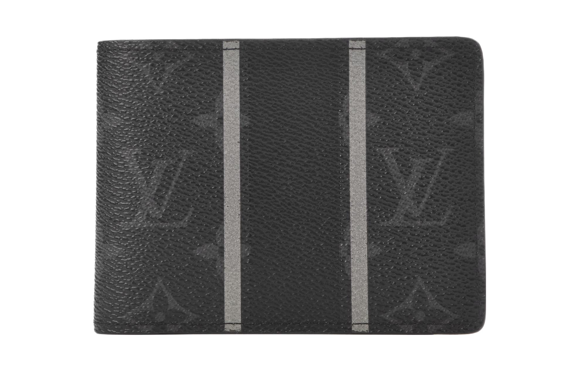 

LOUIS VUITTON Кошелек из холщовой ткани с покрытием, стандартный, унисекс, черный