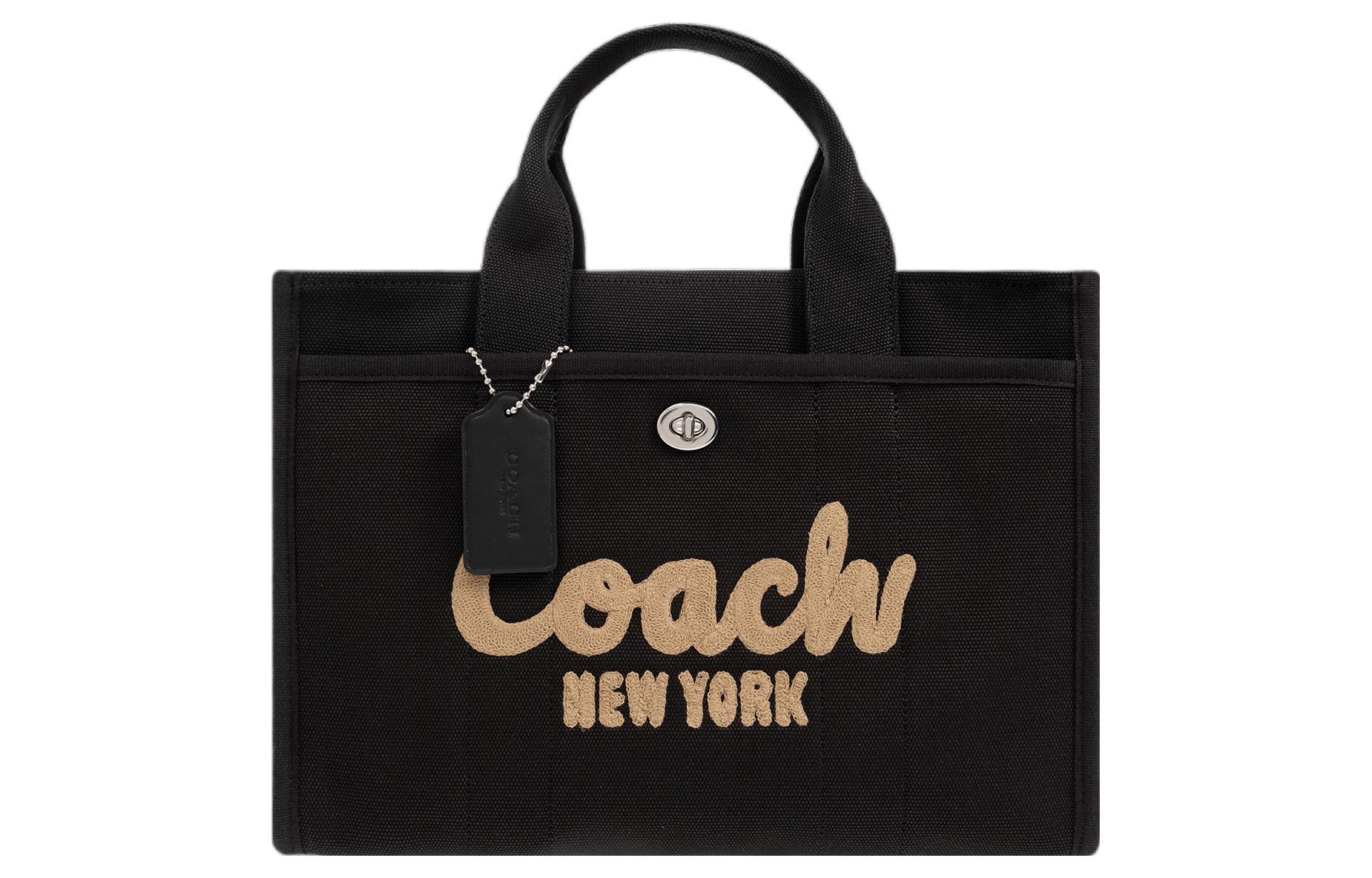 

Тканевая сумка через плечо с карманами повседневная женская черная COACH