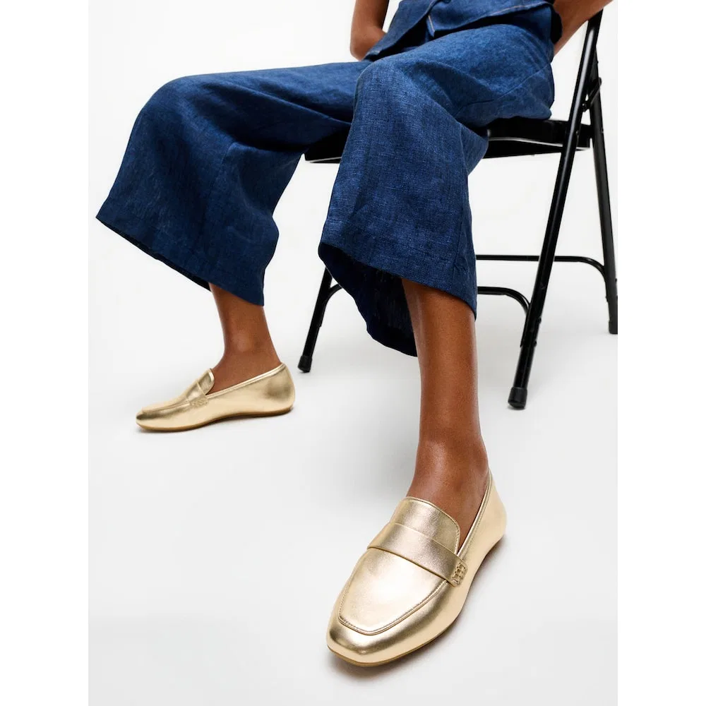 Мужские лоферы Delicato из мягкой металлической кожи Platino от Fitflop — фото 2