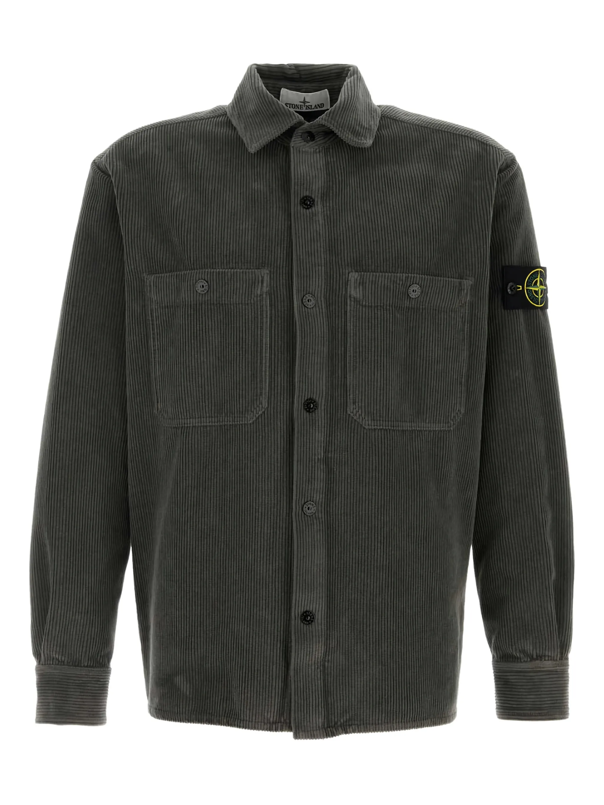 

Вельветовая куртка-рубашка Stone Island, серый