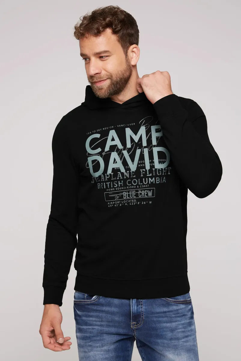 

Толстовка CAMP DAVID с капюшоном, хлопок, черный