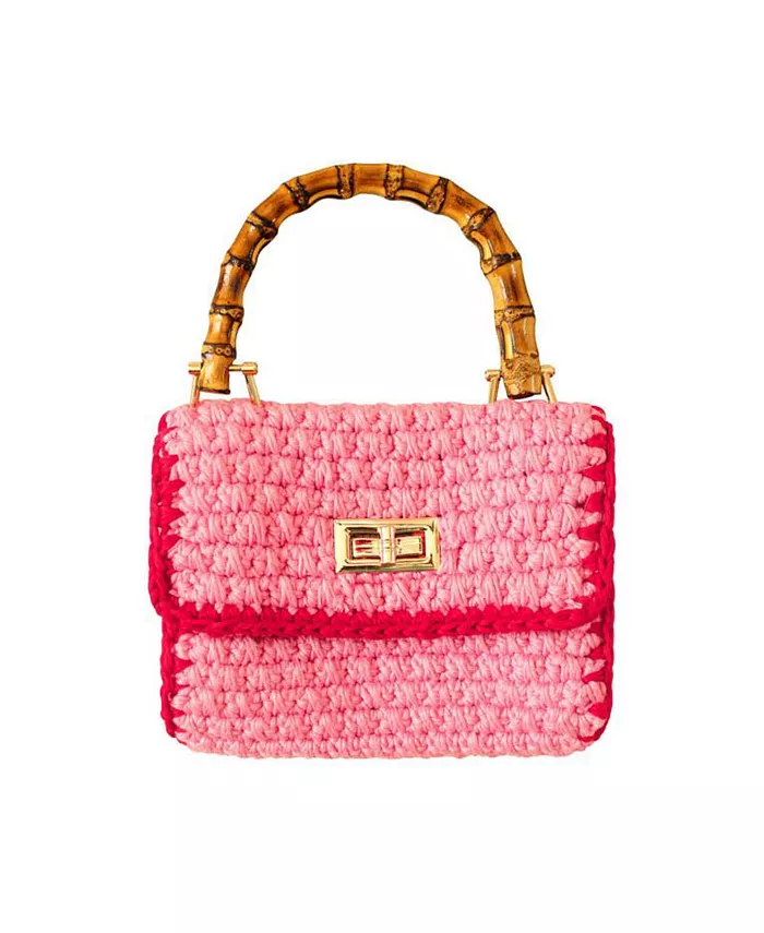 

Сумка AIRMAIL Mini Crochet Handbag In Pink & Red Brunna.co, розовый