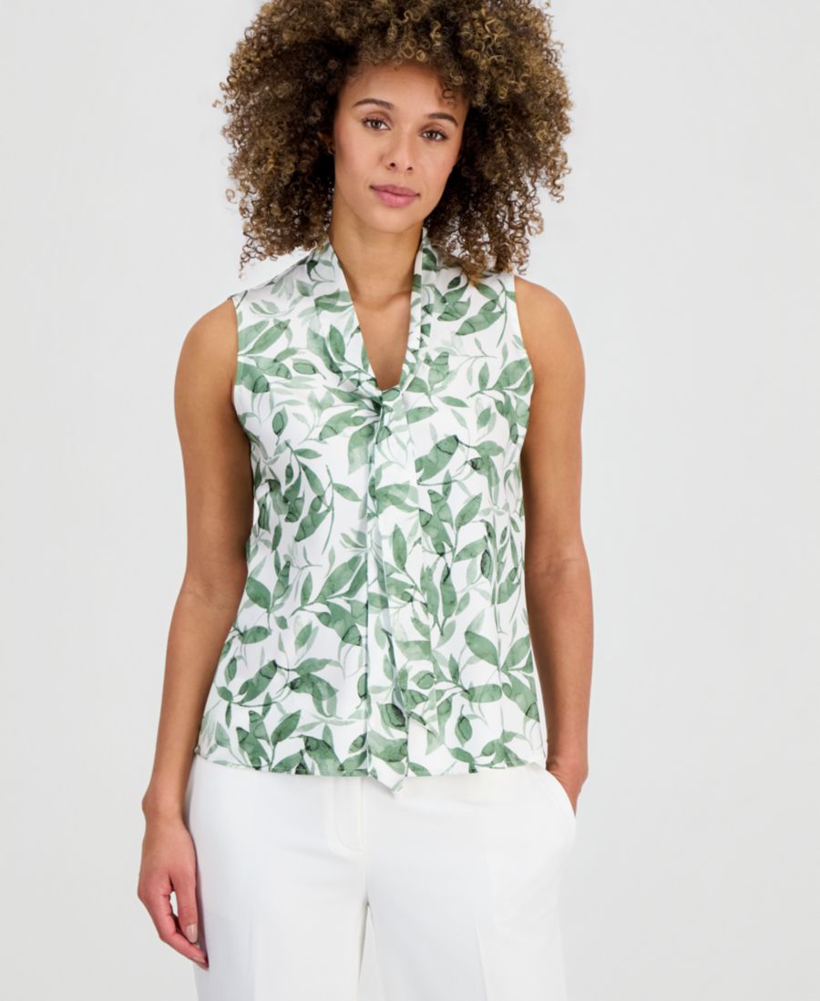 

Женская блузка без рукавов с принтом и завязками на шее Kasper, Loden Dusk Multi