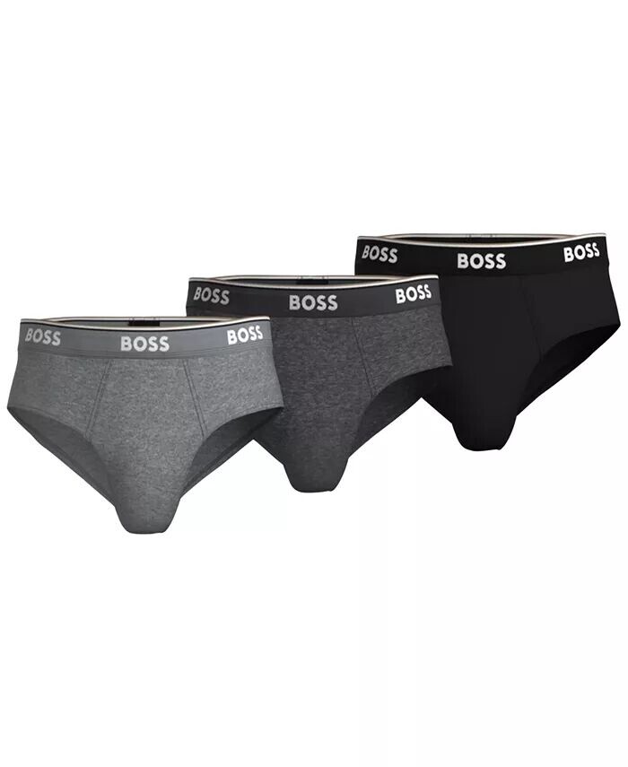 

Мужские трусы Power 3-Pk. с логотипом на талии Hugo Boss, серый