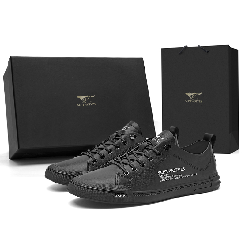 

SEPTWOLVES Лоу-топ скейтборд кроссовки черные (стандартный размер кожаной обуви), цвет Black (Standard Leather Shoe Size)