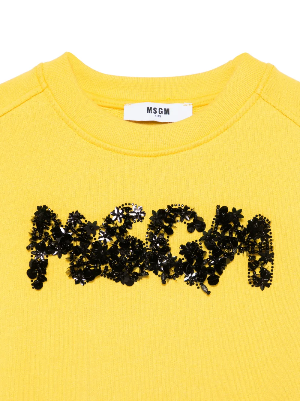 Свитшот с украшением из пайеток Msgm Kids, желтый — фото 3