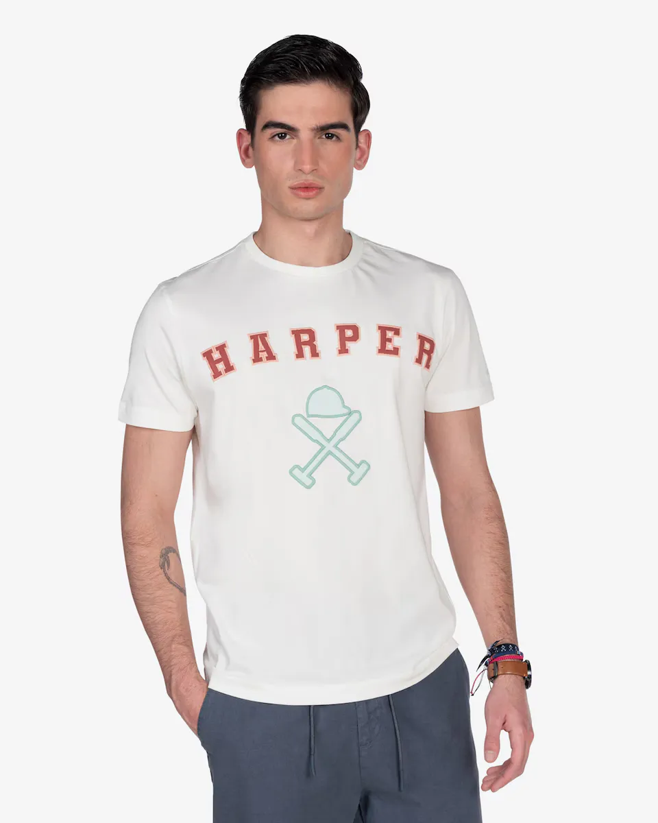 

Мужская футболка с коротким рукавом и рисунком спереди Harper & Neyer, белый