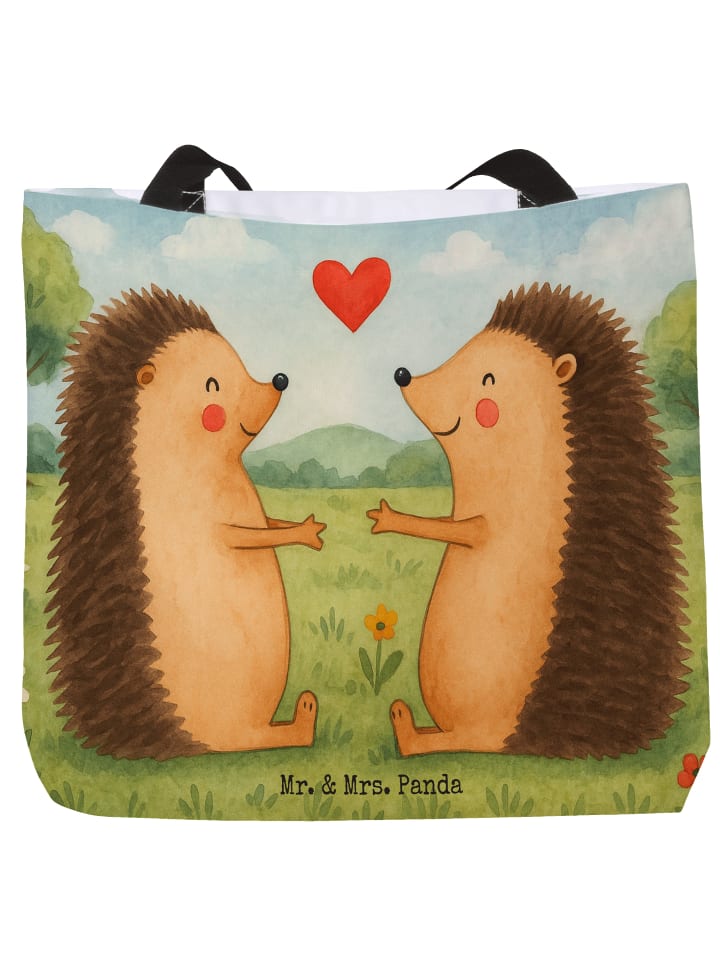 

Сумка-шоппер с рисунком ежика, без слогана, белого цвета Mr. & Mrs. Panda