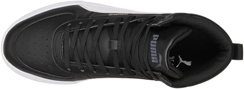 Кроссовки PUMA Caven Mid Leather, белый/черный/золотой — фото 4