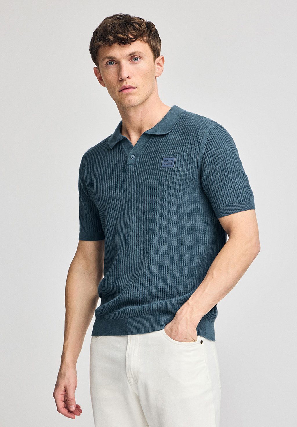 

Рубашка поло STRUCTURE BUTTONED NECK JIMIN Polo Club, цвет Denim Blue