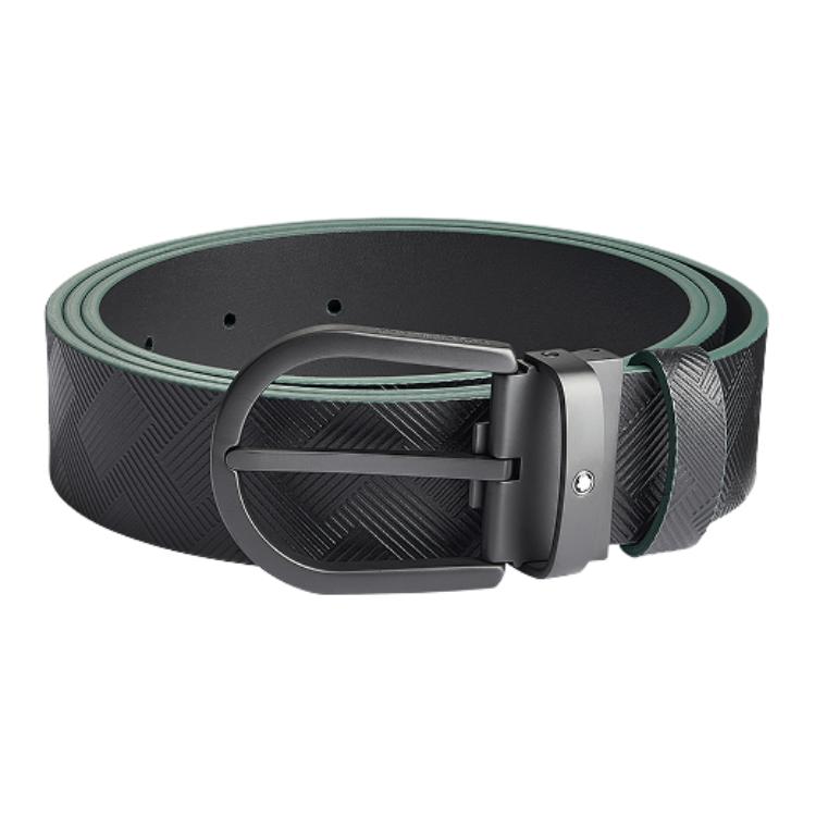 

MONTBLANC Кожаный ремень унисекс зеленый 3.5 см, Green