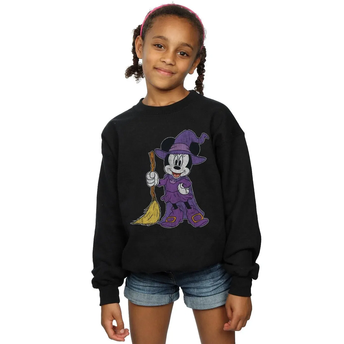 Свитшот детский с принтом Minnie Mouse Halloween Disney, черный