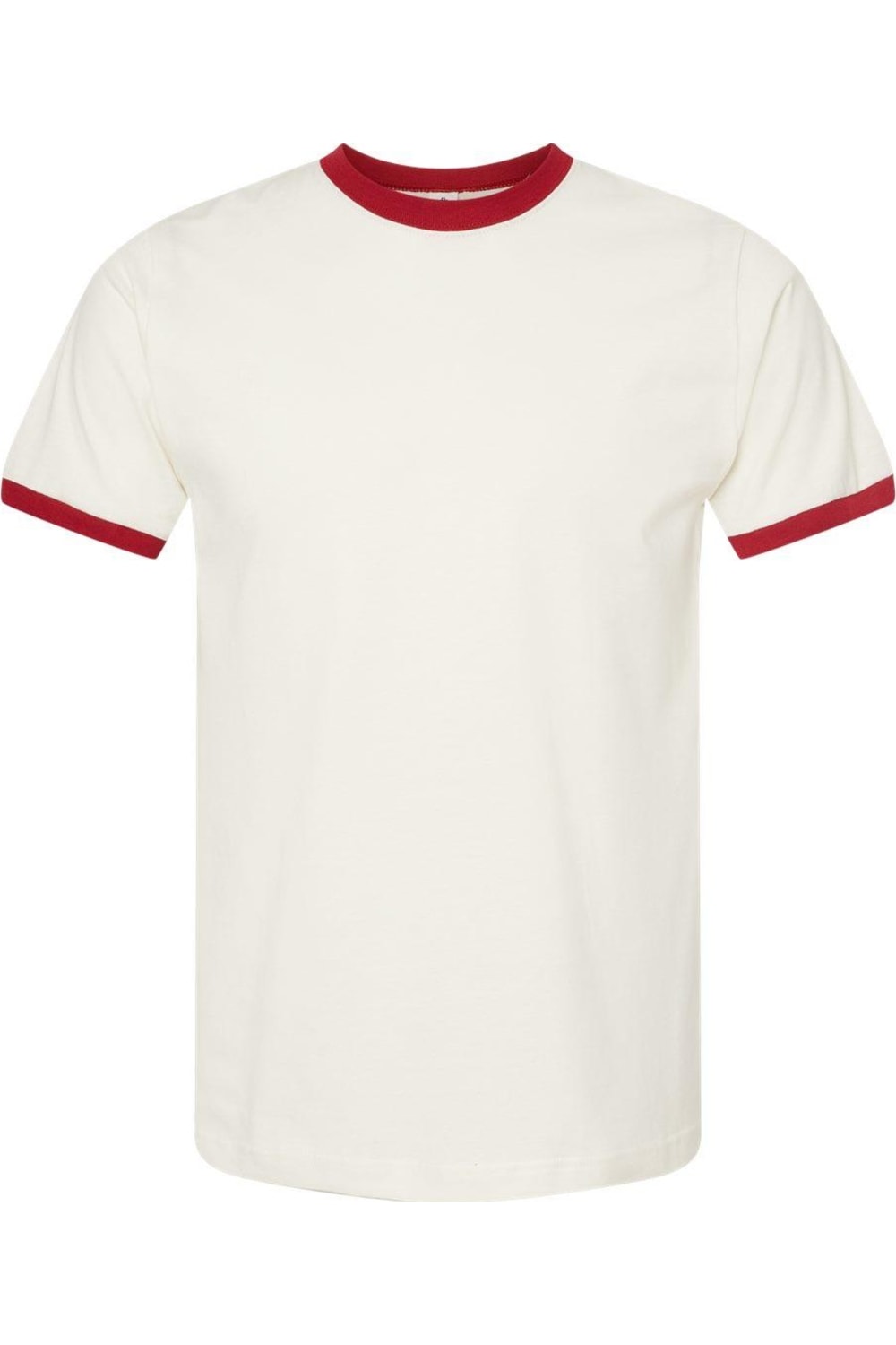 

Футболка Ringer из тонкого джерси Tultex Unisex, цвет vintage white/ rio red