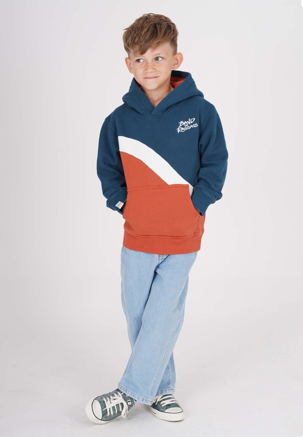 Пуловер Band of Rascals Sweatwear Wave, цвет dark petrol burned brick — фото 3