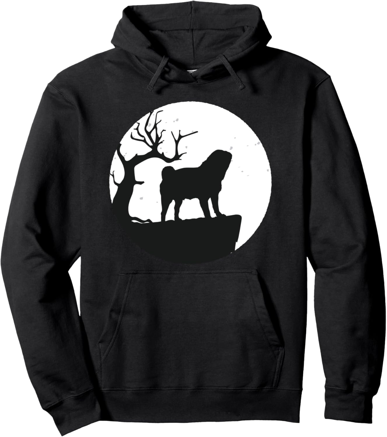 

Толстовка с капюшоном в виде мопса Pug Dog Hoodie, черный