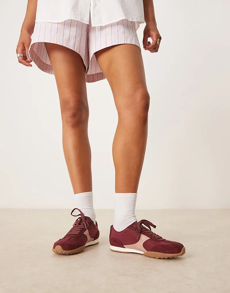 Кроссовки ASOS DESIGN Dive со шнуровкой бордового цвета — фото 3
