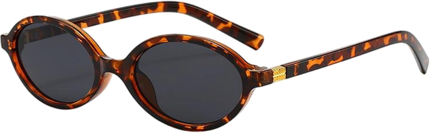 

Ретро овальные солнцезащитные очки для женщин и мужчин, модные маленькие солнцезащитные очки в стиле 90-х, винтажные круглые дизайнерские солнцезащитные очки pipajoy, Tortoise Frame - Grey Lens