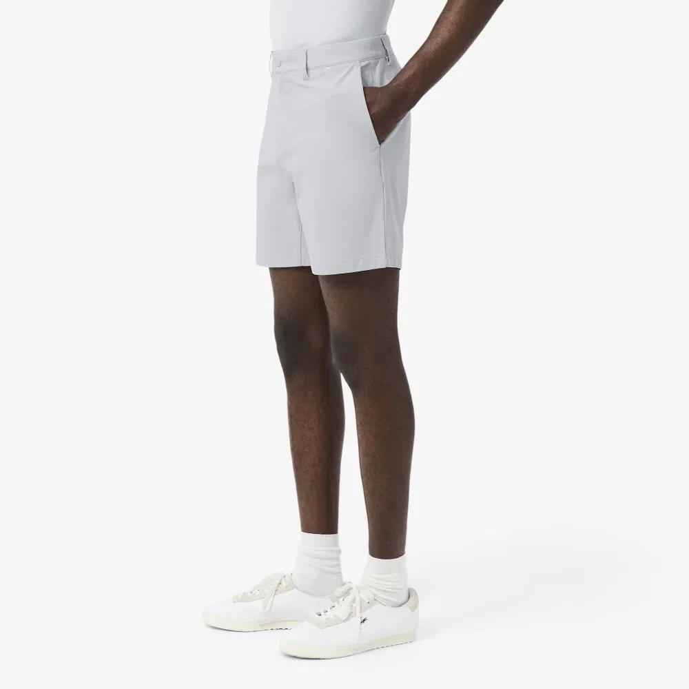 Мужские шорты-бермуды из эластичного полиэстера светло-серые от Lacoste