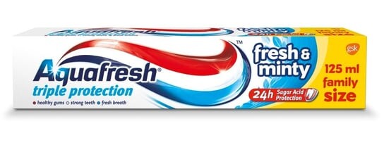 

Тройная защита Fresh & Minty, зубная паста, 125 мл Aquafresh, GSK