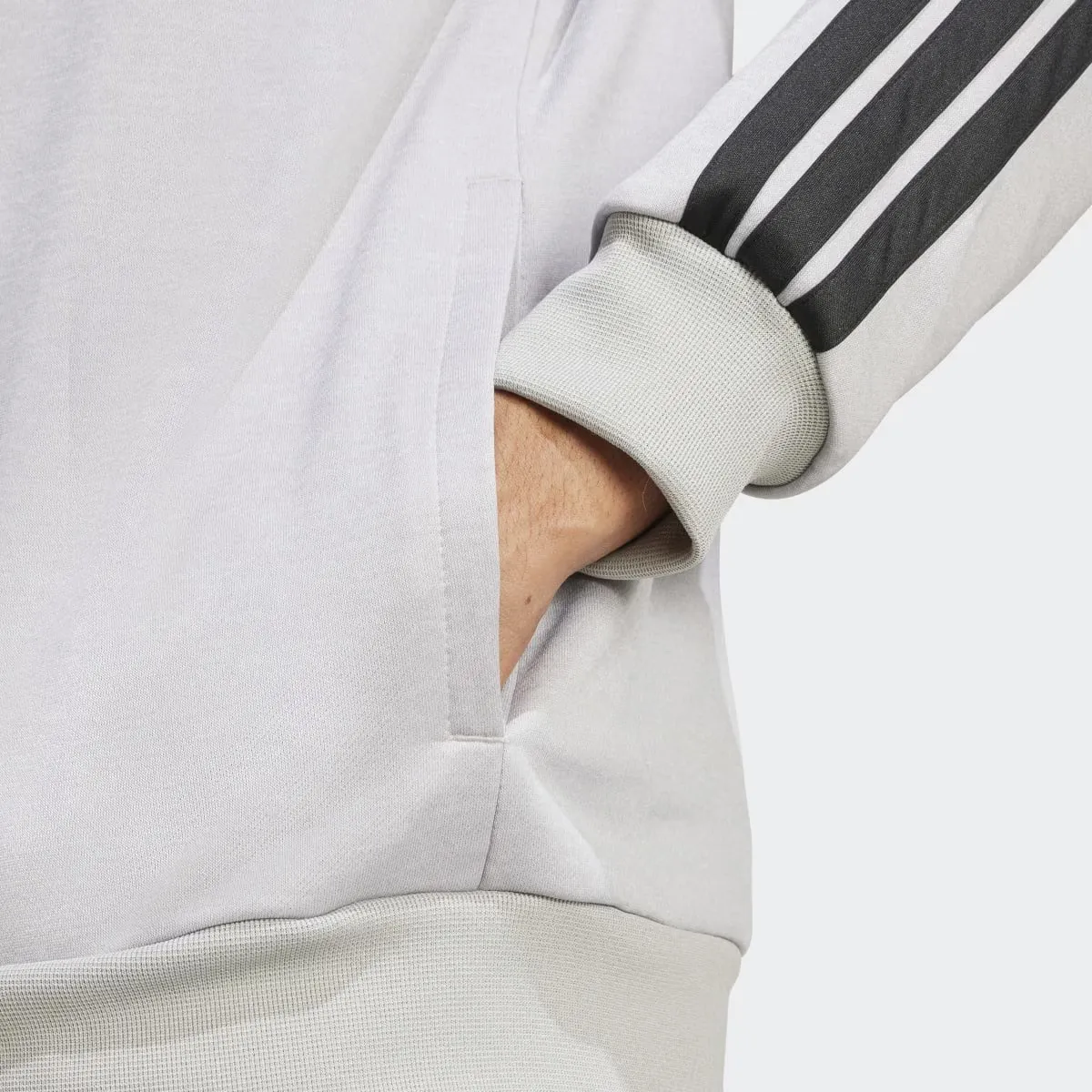 Мужской спортивный костюм Adidas Sportswear Basic French Terry с тремя полосками, серый — фото 3