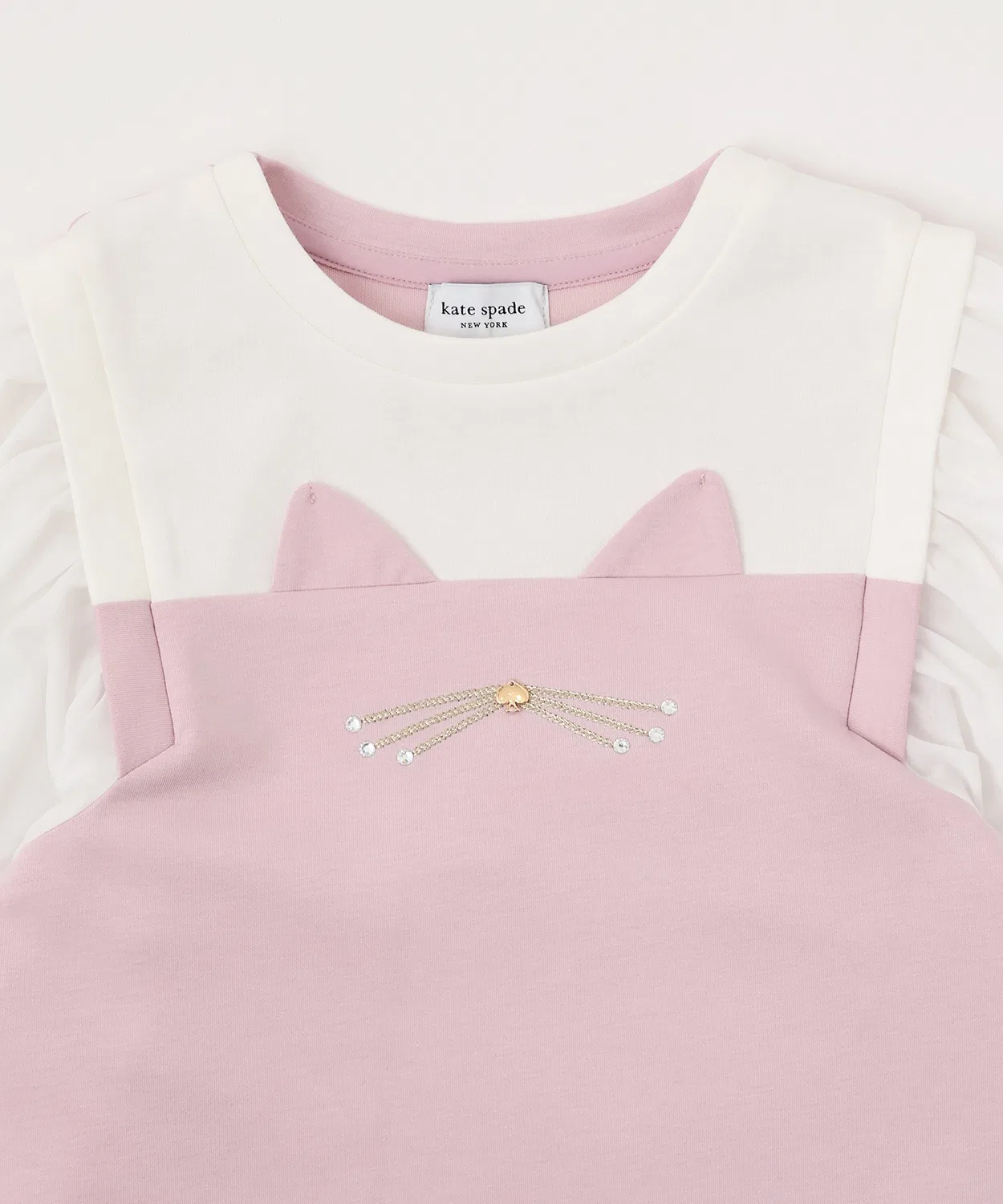 Детское платье kate spade new york kids с рукавами из шифона и принтом кошки — фото 3
