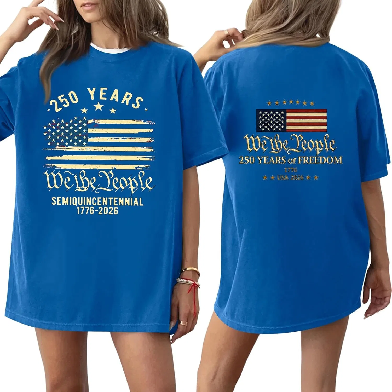 Футболка женская с патриотическим принтом, 4th of July, 2-blue