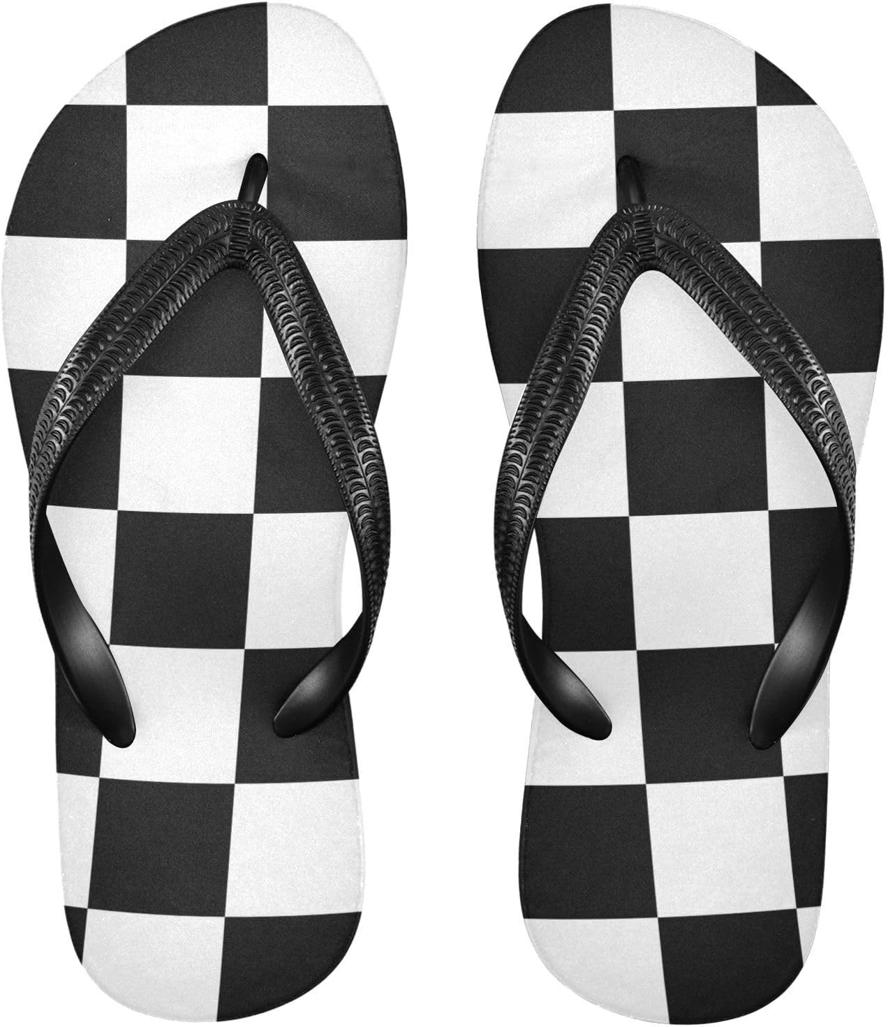 

Женские и мужские шлепанцы SPRIPORT в клетку, удобные повседневные вьетнамки с мягкой подошвой и противоскользящей резиновой подошвой, плоские сандалии для прогулок, летнего пляжа, черный
