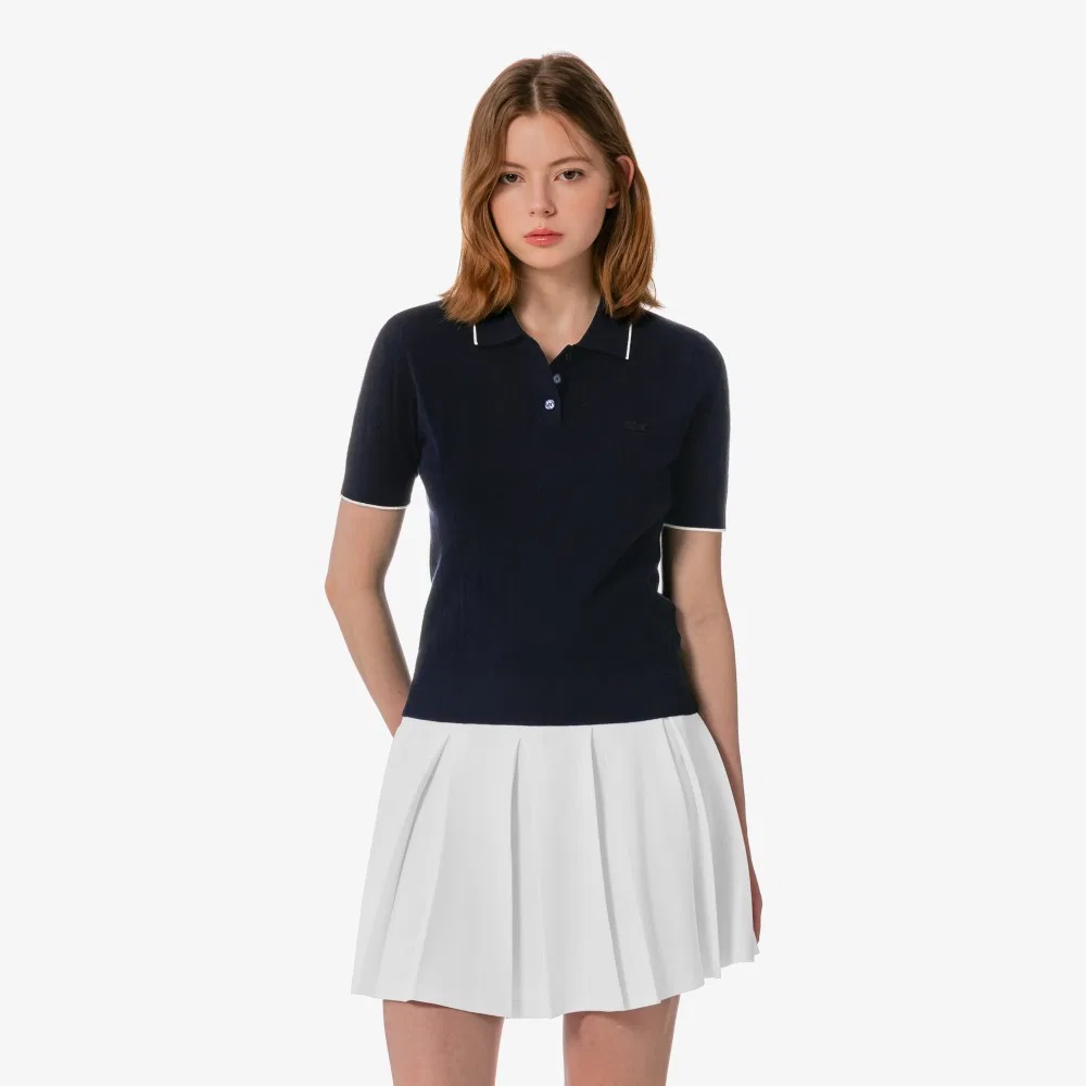 Свитер-поло Lacoste Pointelle, тёмно-синяя