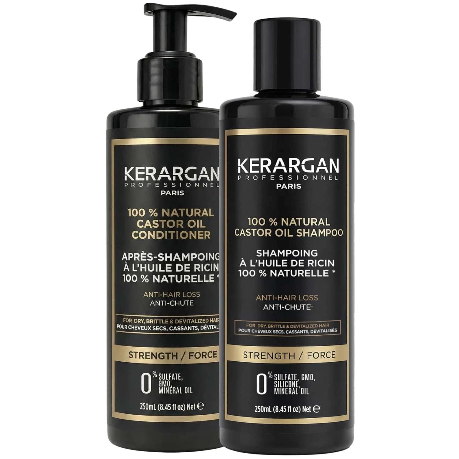Дуэт Kerargan Anti-Hair Loss Duo: шампунь и кондиционер с касторовым маслом Kerargan