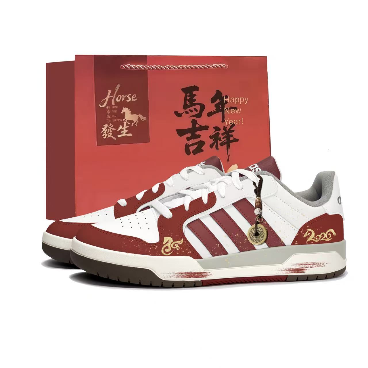 

Adidas ENTRAP Red Horse On Fire PU Синтетические кожаные износостойкие нескользящие низкие скейтбордные кроссовки унисекс