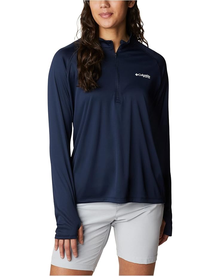

Футболка Columbia Tidal Tee 1/4 Zip, цвет Collegiate Navy/White Logo