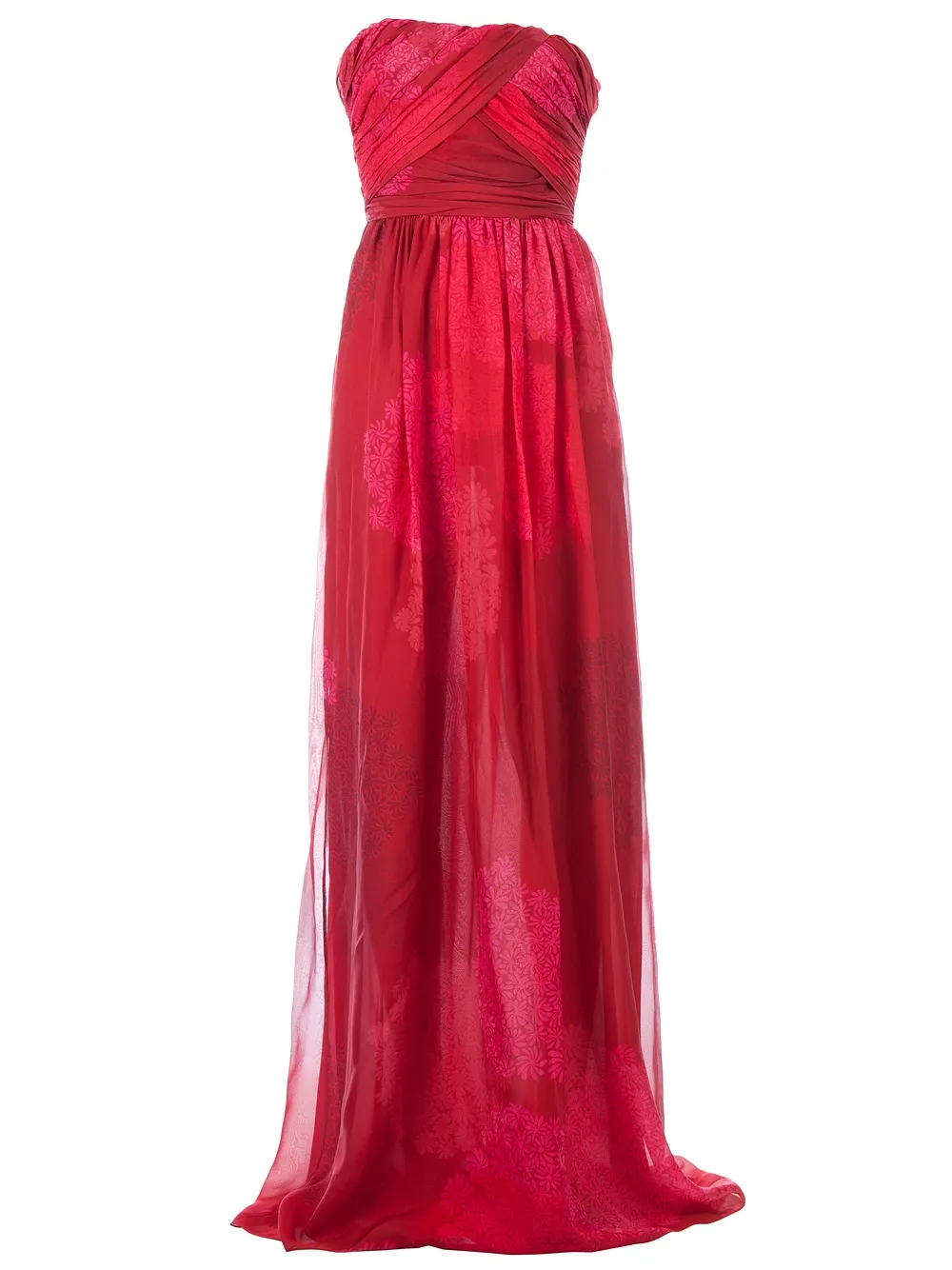 

Макси-платье с цветочным принтом Giambattista Valli, красный