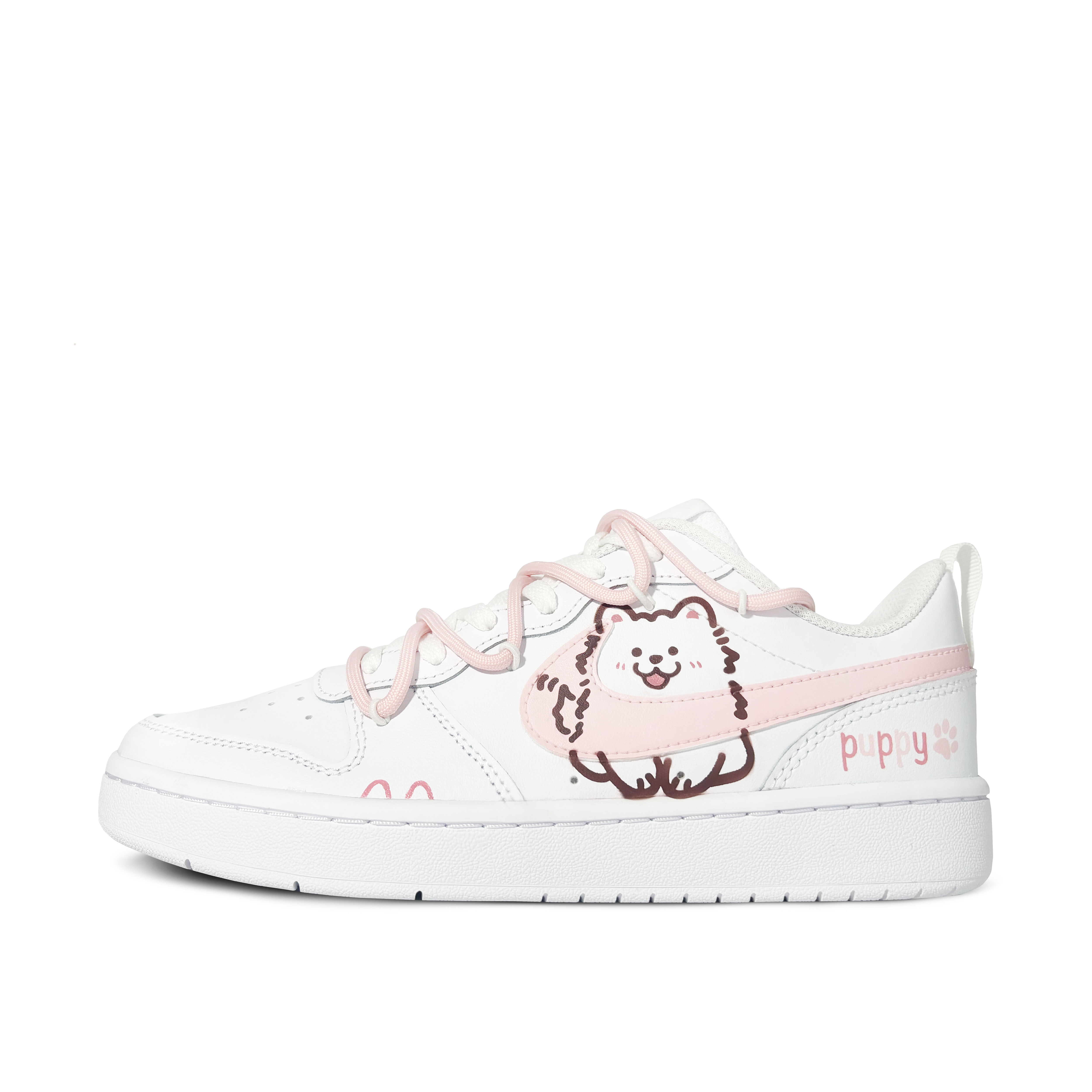 

Nike Детские кроссовки для скейтбординга Court Borough Low 2 Low Top, розовые, белые, подростковые