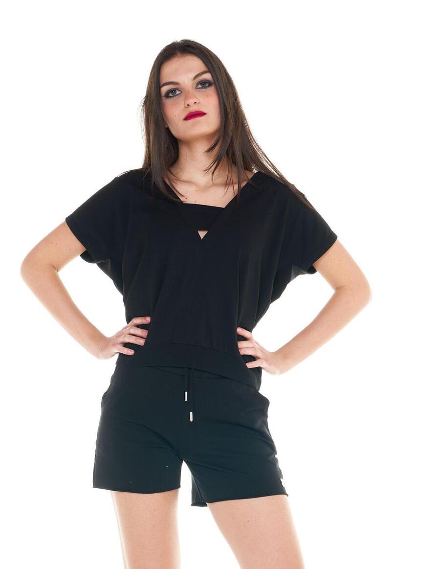 

LEONE 1947 APPAREL Женская футболка Cristal Shine с глубоким вырезом