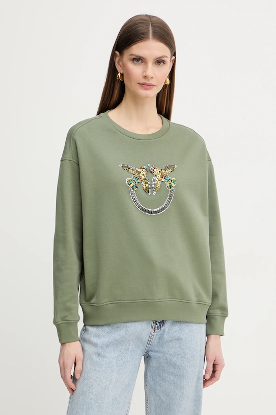 

Хлопковая толстовка Pinko, зеленый