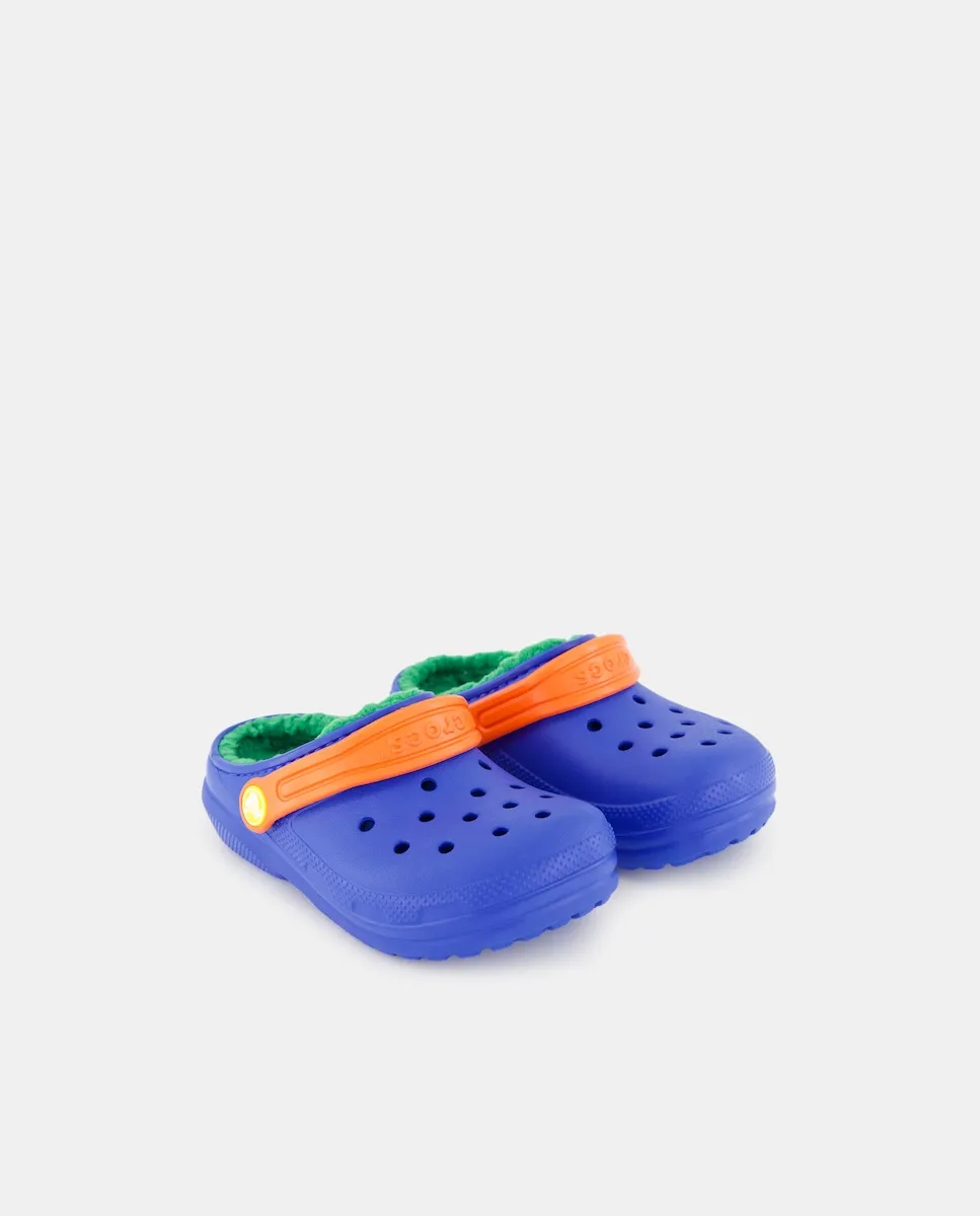 Классические детские тапочки с подкладкой Crocs, синий — фото 2