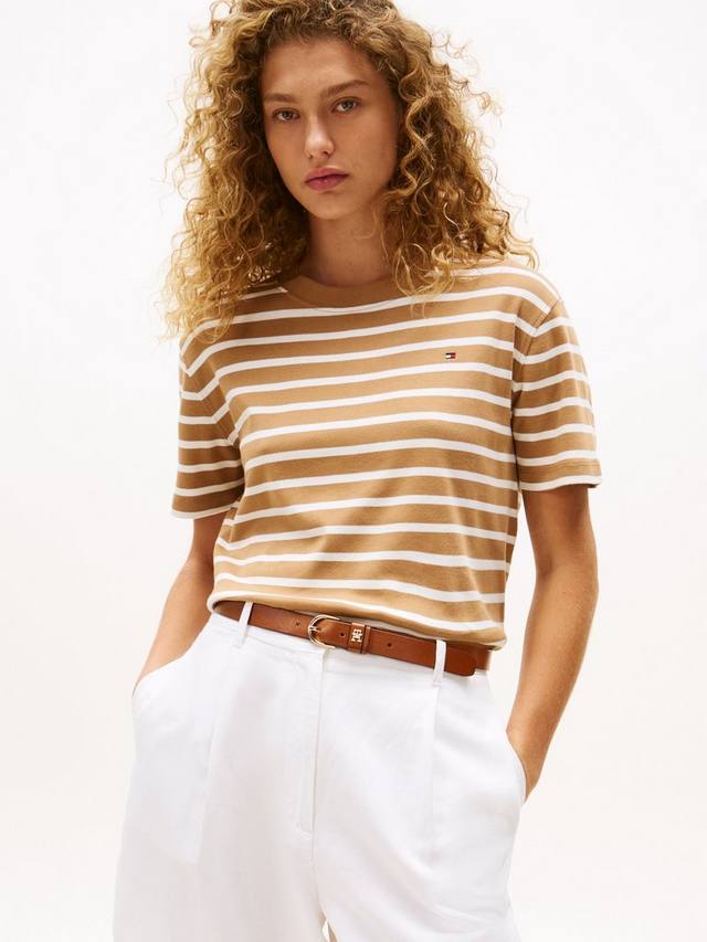 

Футболка с логотипом Stripe Tommy Hilfiger, Hickory/Ecru