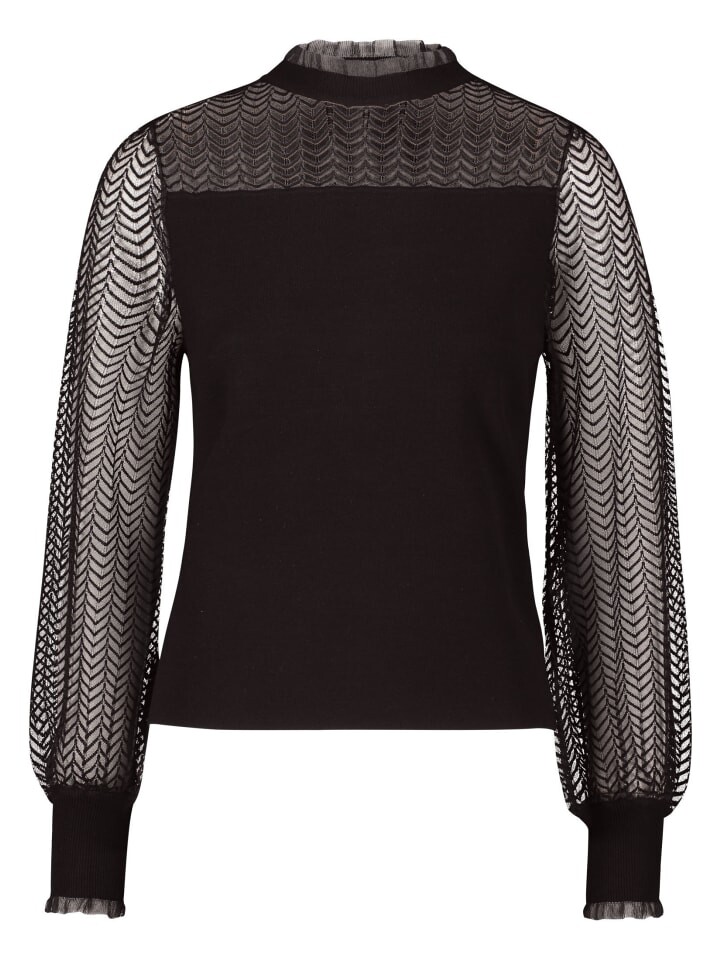 

Пуловер Zero Strickpullover transparente Ärmel, цвет Black Beauty