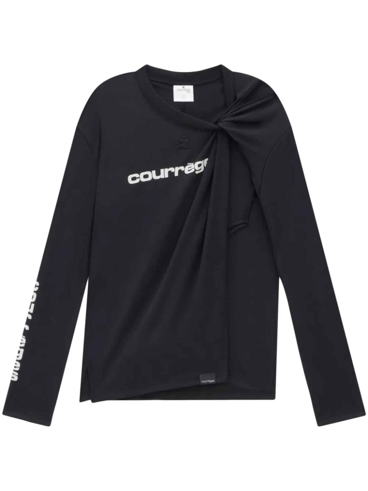 

Courrèges топ из джерси с логотипом, черный