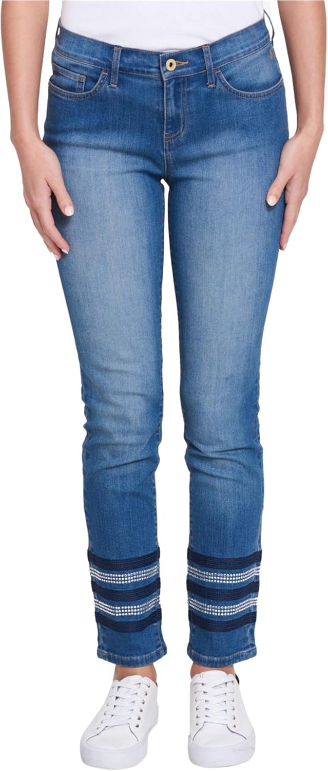 

Женские джинсы прямого кроя Greenwich со средней посадкой и декором TOMMY HILFIGER, Indigo Fade