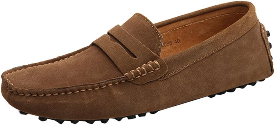 

Мужские мокасины TDA с разноцветной полоской из горячей замши, коричневый