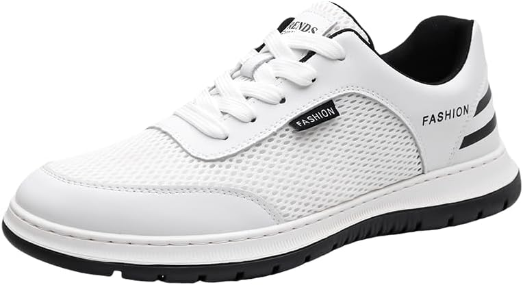 

Мужские кроссовки с круглым носком, дышащие, повседневные спортивные, низкие, легкие, противоскользящие, подходят для ежедневной носки, путешествий, прогулок и бега Igzbibg, белый